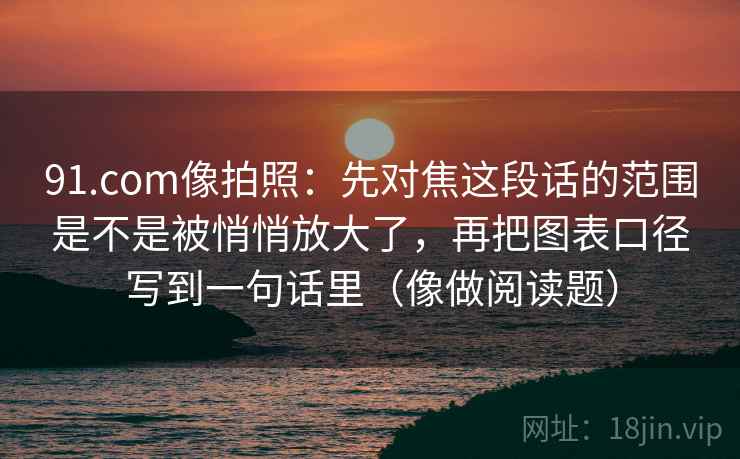 91.com像拍照：先对焦这段话的范围是不是被悄悄放大了，再把图表口径写到一句话里（像做阅读题）